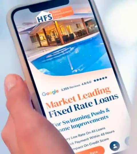 HFS Financial loan site on a phone