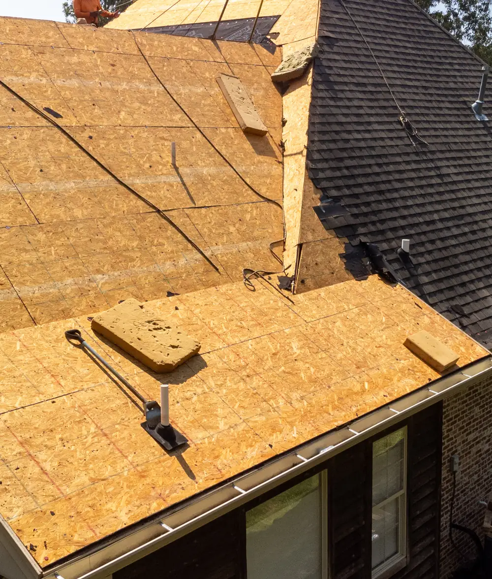 Roof torn off to new decking during a replacement